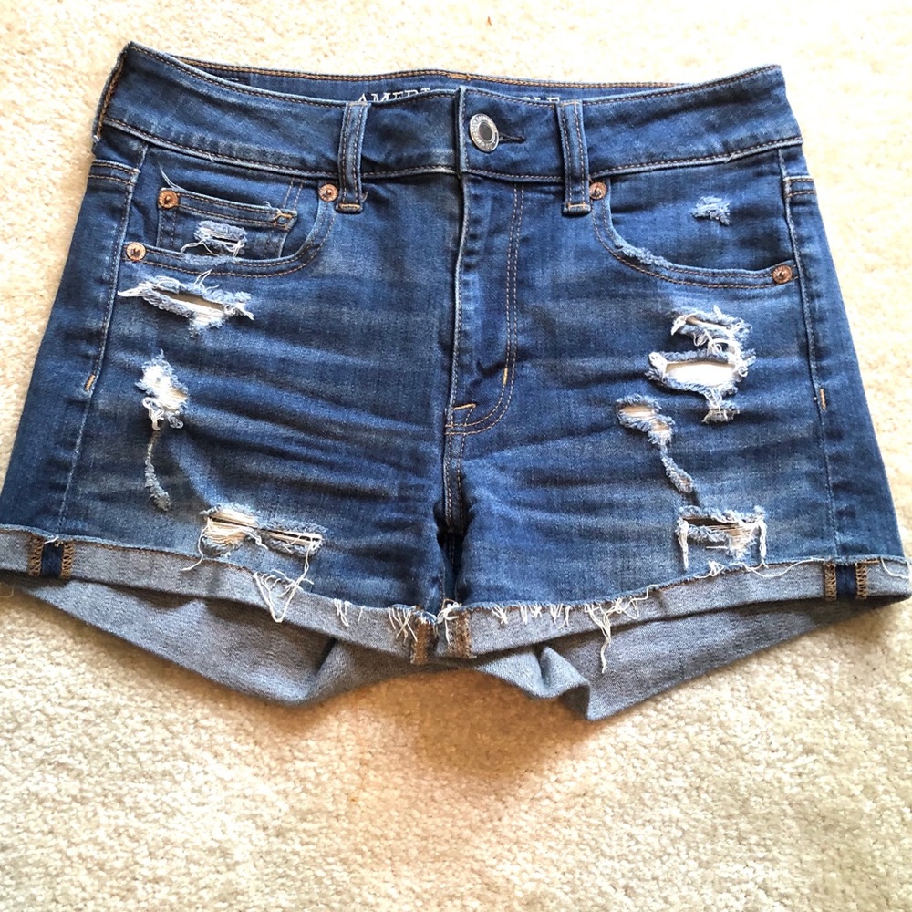 American Eagle distressed denim shorts